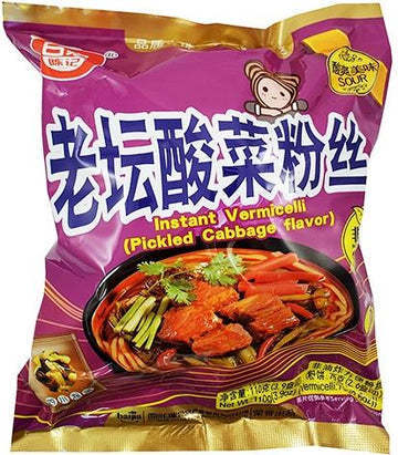 白家袋装红薯粉丝 - 老坛酸菜/Pickled Veg*100g 保质期：07/08/2024