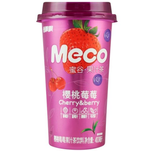 香飘飘MECO 果汁-樱桃莓莓400ml Meco Fruit Tea (Cherry and Berry ) 保质期：10/11/2024