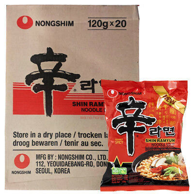 整箱韩国辛辣面(袋装)20包装 辛拉面 Nongsing Spicy Noodle20*120g 保质期：28/02/2025