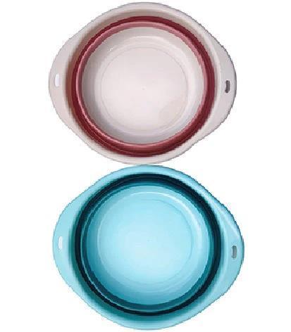 折叠式洗脸盆28CM 小 蓝色  Foldable Plastic Bowl 1pc  特价销售！！！！