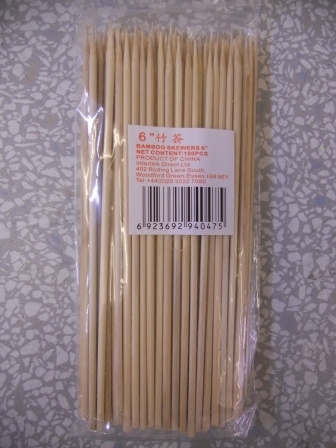 6寸竹签 / 6" Bamboo Skewer*100pc