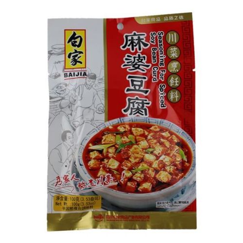 白家调味料--麻婆豆腐100g /BJ Condiment- Spiced Soybean Curd 保质期：02/02/2025