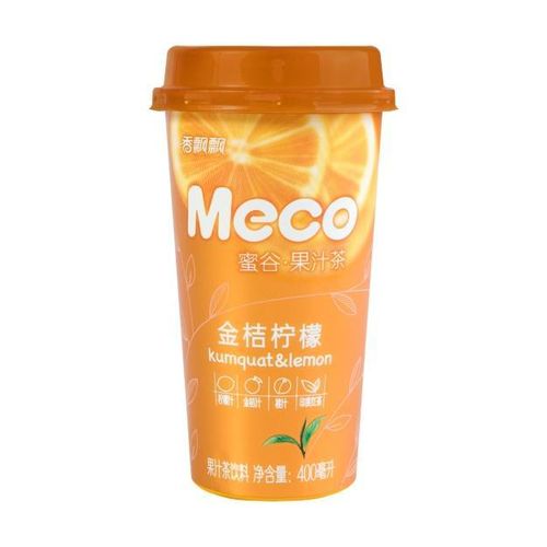香飘飘MECO 果汁茶（金桔柠檬)400ml Meco Fruit Tea (Cumquat Lemon) 保质期：06/07/22