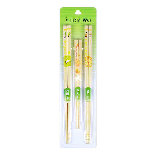 双枪碳化竹筷子 3 pairs Bamboo Chopsticksx3pairs