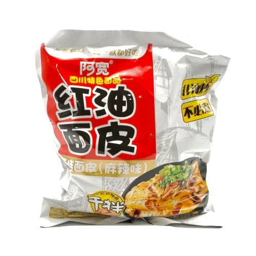 阿宽袋装-红油面皮-麻辣味125g  BJ Sichuan Broad Noodle - Spicy 保质期：20/01/23