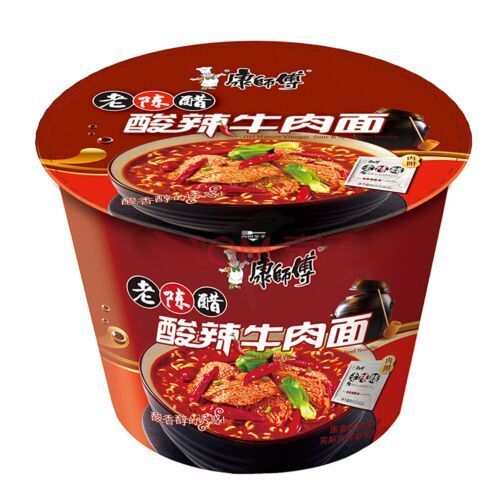 康师傅桶面-酸辣牛肉KSF Noodles-Hot Sour artificial Beef 保质期：08/08/22