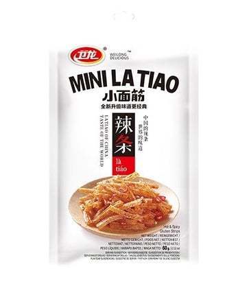卫龙小面筋-香辣味 60g 小袋装  LATIAO Mini (Gluten Strips) - Hot Flavour  保质期：06/06/22