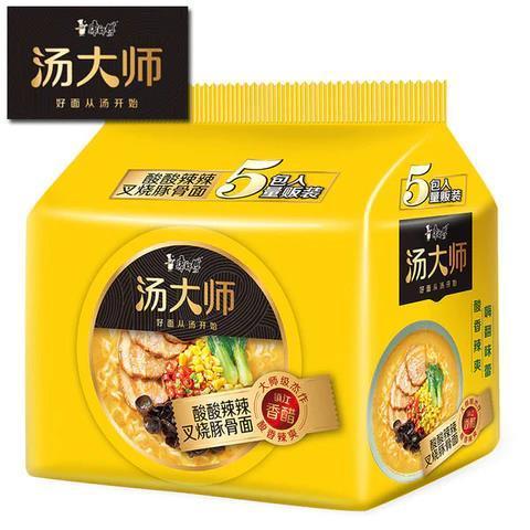 康师傅汤大师-酸酸辣辣叉烧豚骨面 5连包 Instant Noodles - Spicy Pork 保质期：11/07/2024