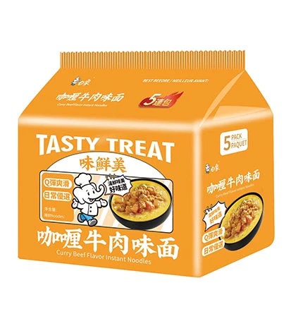 白象味鲜美咖喱牛肉味面五连包-430g  Noodle -Curry Beef 5 packs 保质期：