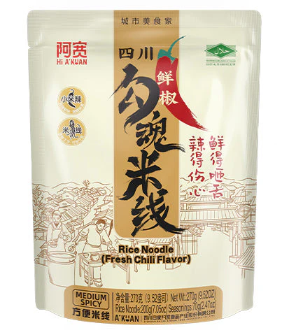阿宽勾魂鲜椒米线270g AK Sichuan Rice Noodle-Fresh Chilli Flavour 保质期：