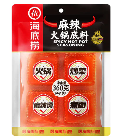 海底捞小块麻辣火锅底料 4小块 360g Hot Pot Seasoning-Spicy (4pcs) 保质期:26/11/2024