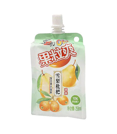 喜之郎果粒爽-雪梨枇杷 258ml ST Fruit Flavored Drink – Pear  Loqua 保质期：2024-12-14
