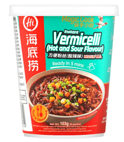 海底捞方便粉丝-酸辣味103g HDL Instant Vermicelli- Hot Sour Flavour  保质期：06/11/2024