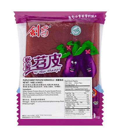 剑蜀紫薯苕皮火锅川粉  Sweet Potato Noodle 140g 保质期:01/08/2024